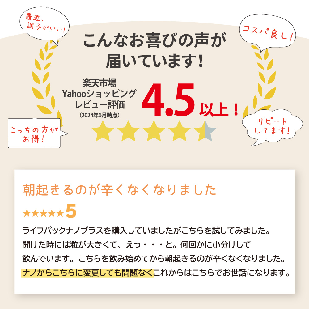アイナチュラ社ウルトラナイスパックは楽天やYahooショッピングで評価4.5以上をいただきました