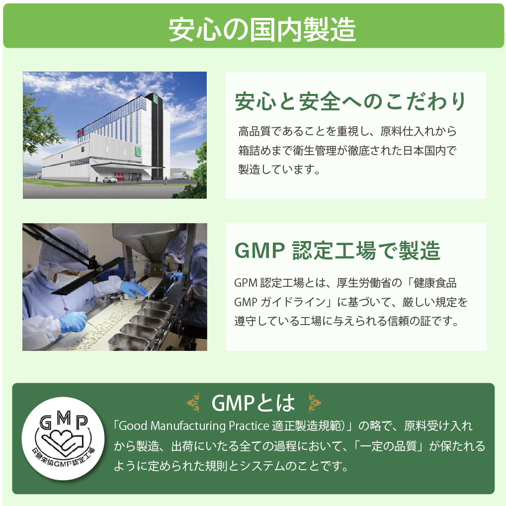 GMP認定工場で国内製造