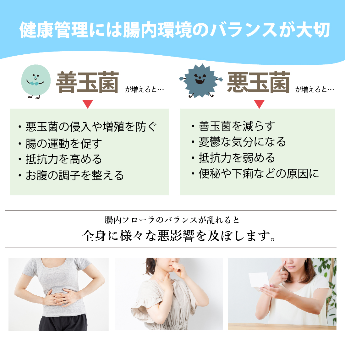 健康管理には腸内環境のバランスが大切