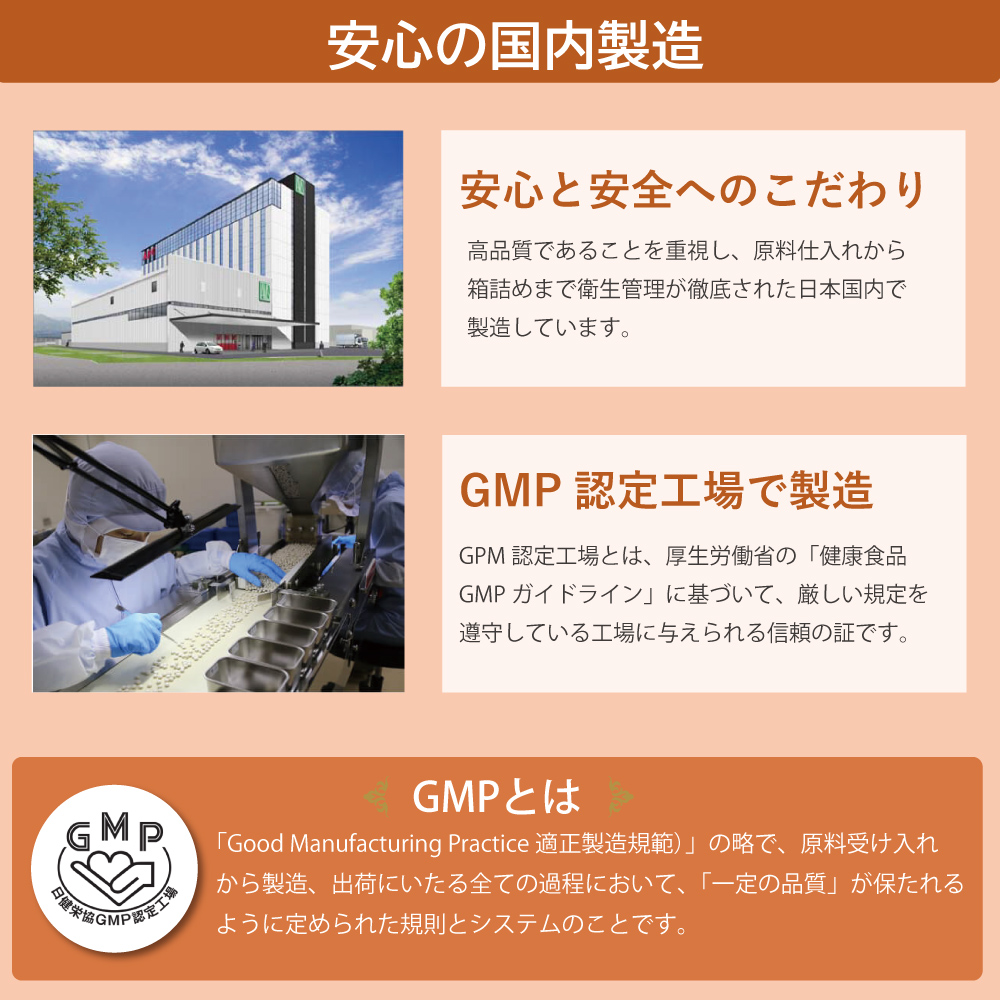 アイナチュラ社ナイスビューティーは国内のGMP認定工場で作られた安心の健康補助食品です