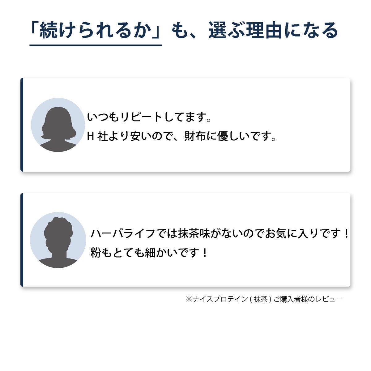 アイナチュラプレミアム ナイスプロテイン（抹茶）の購入者レビュー。ハーバライフ フォーミュラ1からの切り替えや、続けやすさ、抹茶味、粉の細かさについての口コミを掲載