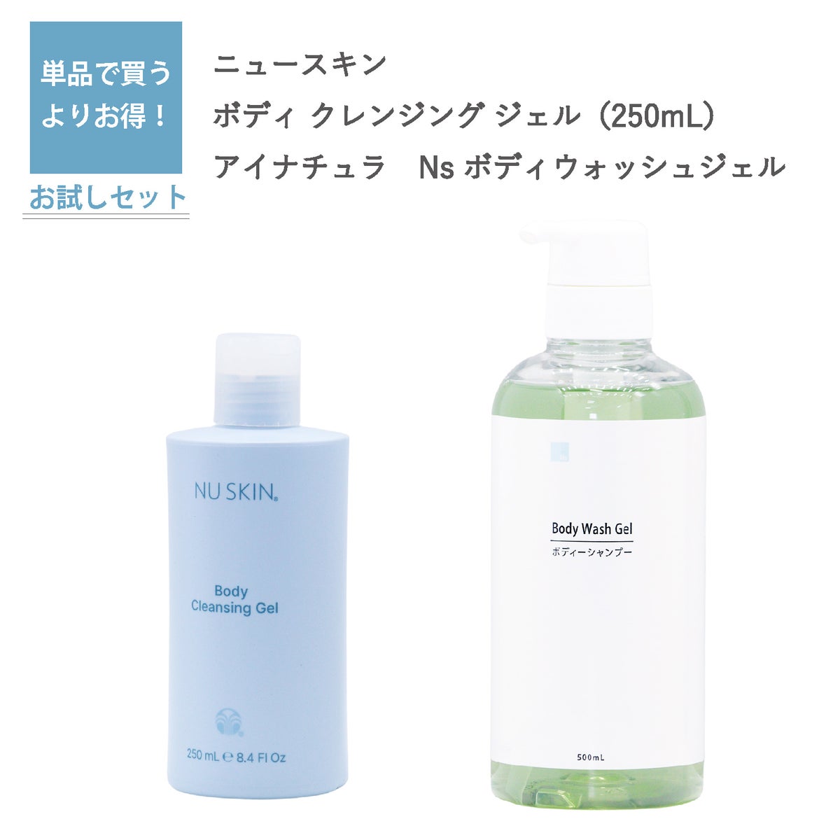 ボディクレンジング ジェル 250mL（ニュースキン）とNs ボディウォッシュジェル（アイナチュラ）セット